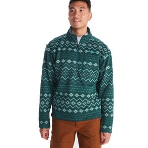 Marmot Heavyweight Printed 1/2-Zip Fleece Jacket Fair Isle Pullover XXL